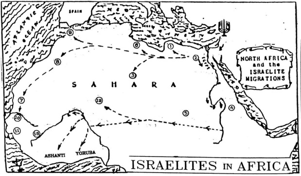 Israelite North African Migration Map