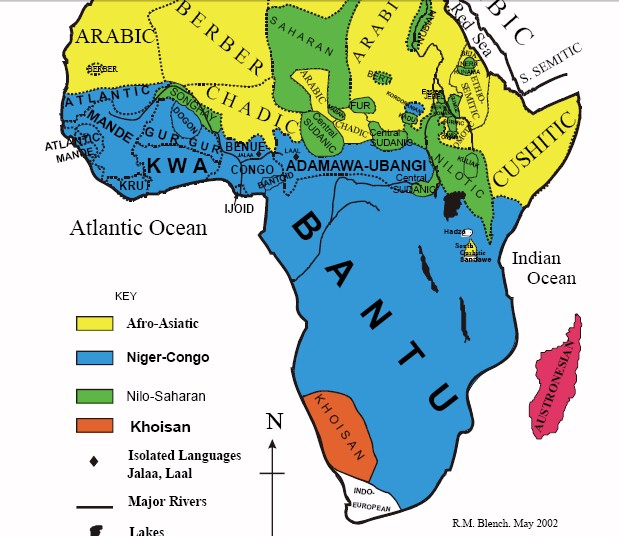 AfricanLanguage Families Map